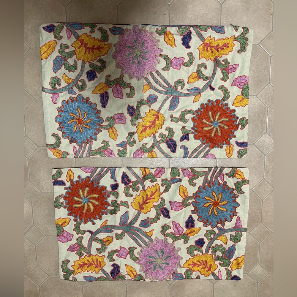 Two Pottery Barn Pillow Cases.